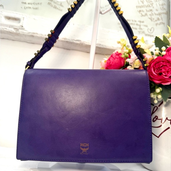 MCM Handbags - MCM Modern Purple Leather Shoulder Bag